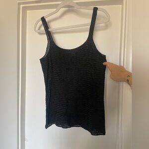 Slinky black knit tank top Camisole